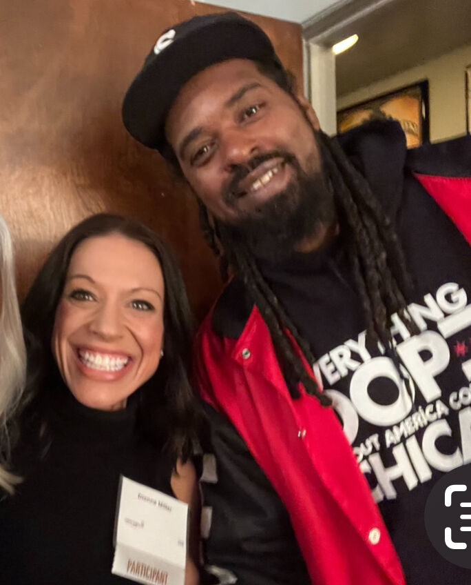 Dionne Miller (ABC-7) and Shermannn 'Dilla' Thomas (Chicago urban historian). (Photo | Candace Jordan)
